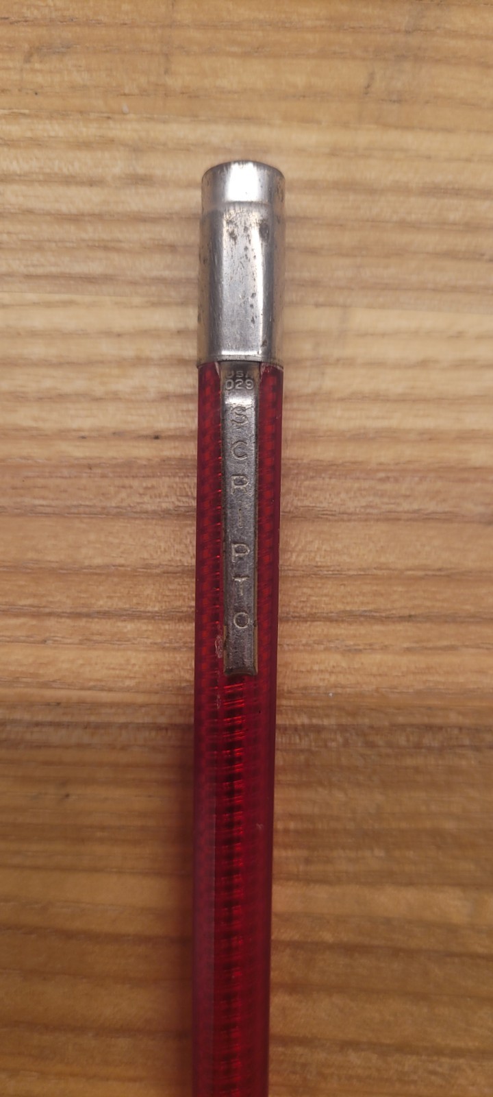 Vintage Scripto Twist Mechanical Pencil USA Red Translucent Barrel Collectible