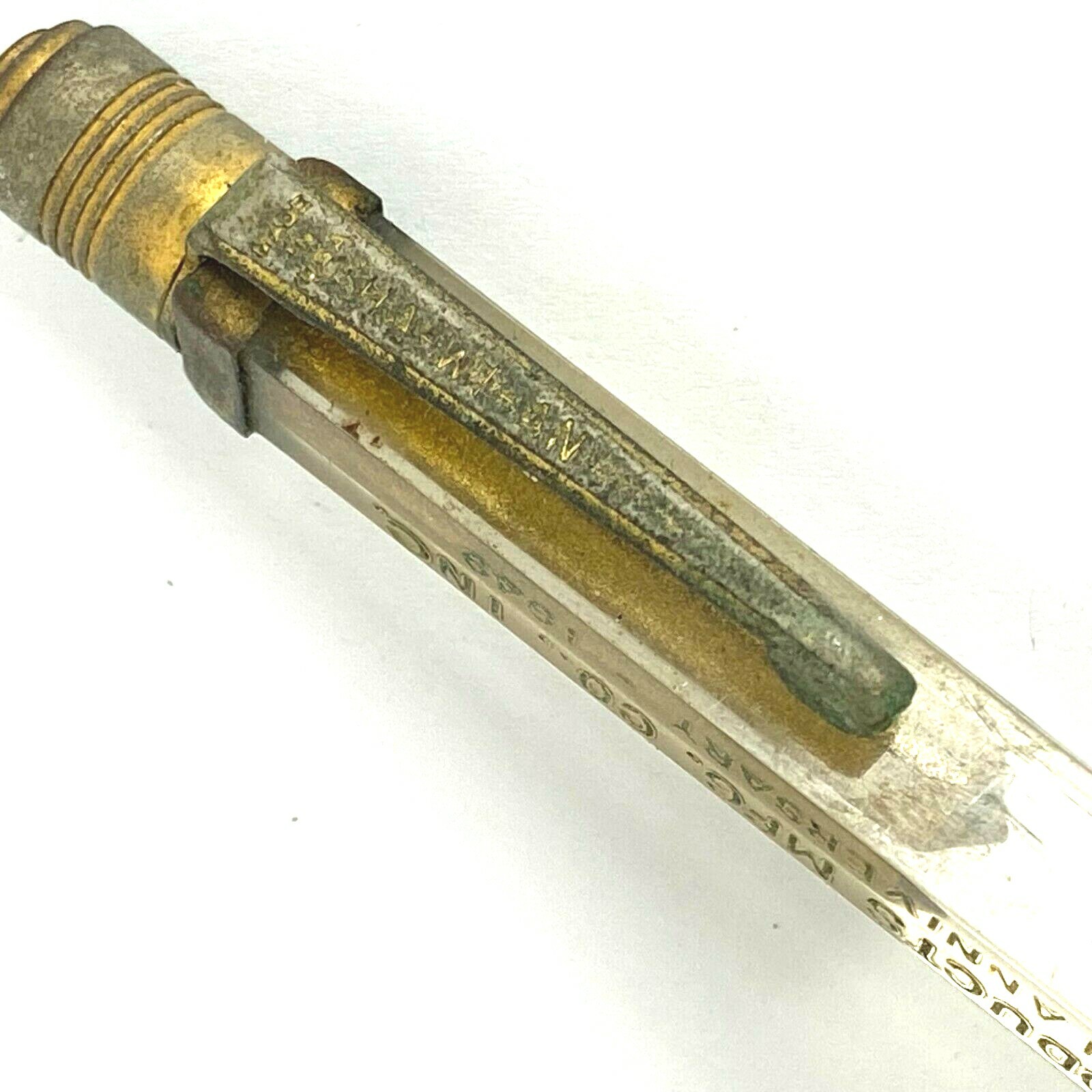 Jaffee Cotton Lucite Mechanical Pencil HA-WI-AN Square Advertising 1949 Vintage