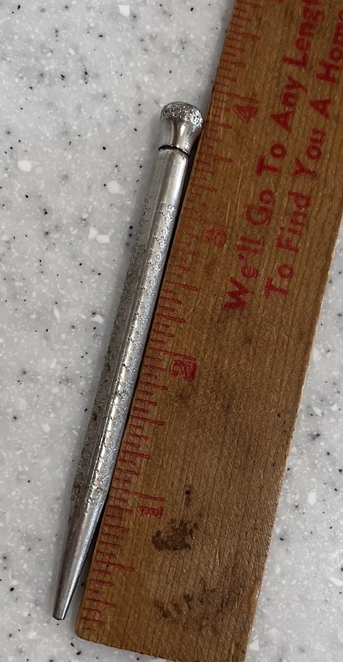 Antique Vtg PAL Silver Tone Pendant Mechanical Pencil Made USA **READ**