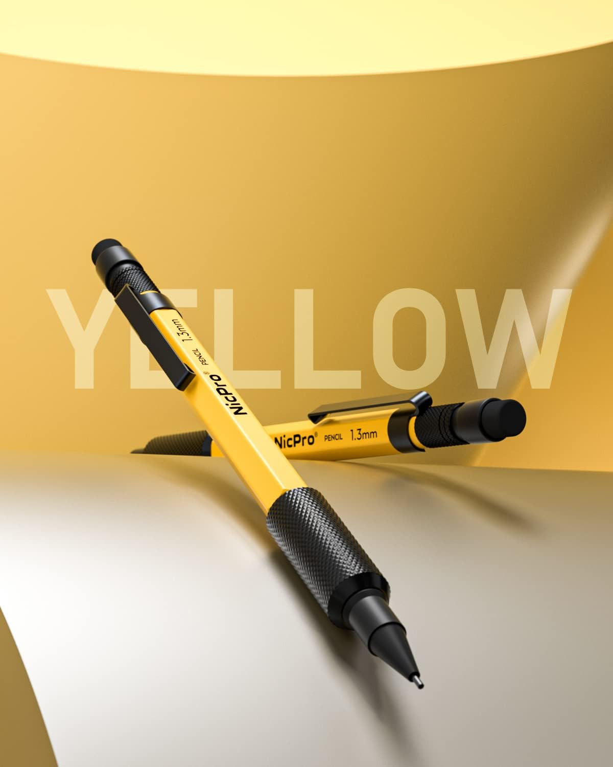 Nicpro 3 PCS 1.3 Mm Mechanical Pencil Set with 48 Lead Refills, 3 Eraser – Weath
