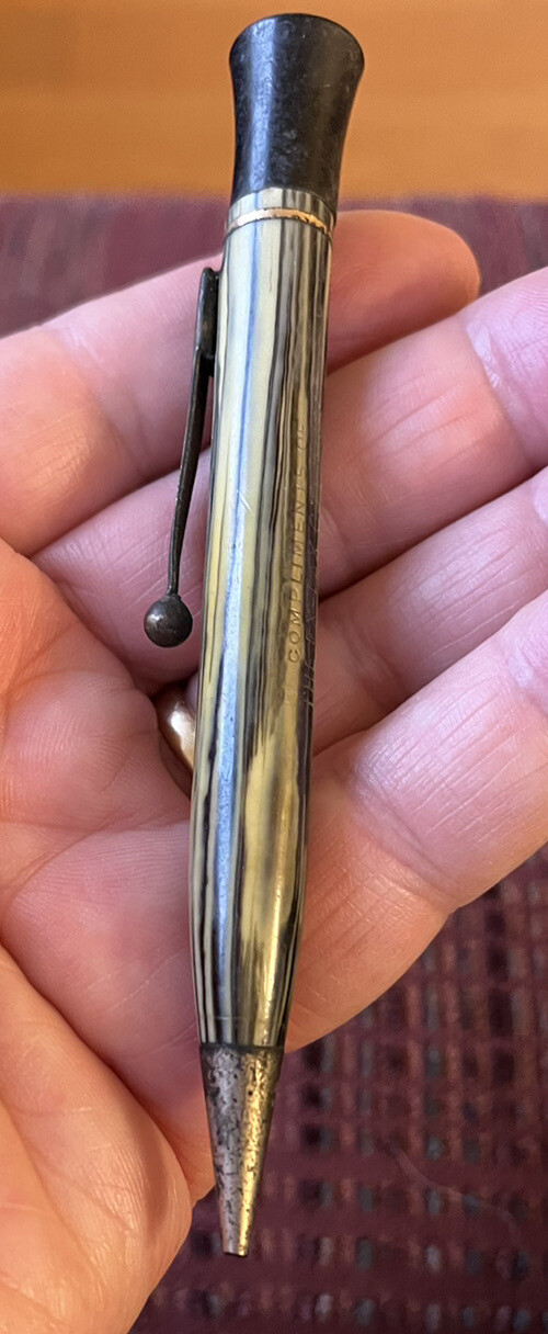 vintage marxton eclipse mechanical pencil Ex Lax Advertising black yellow