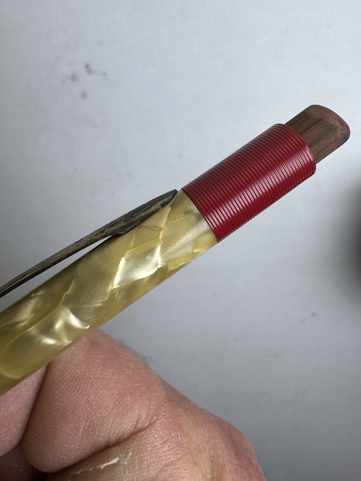 Vintage Sheaffer’s Mechanical Pencil Crimson Red & Pearl Marbled #150 USA Made