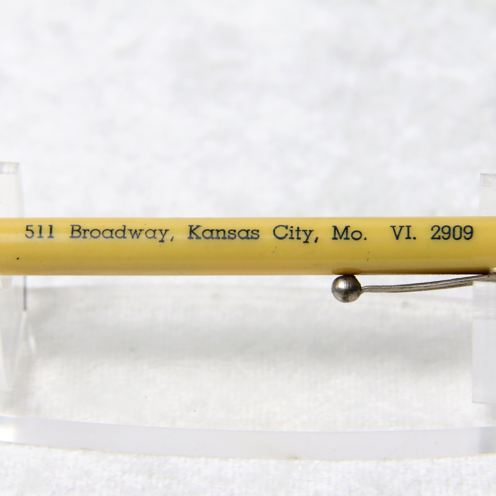 VTG 1930s Yellow Celluloid American Wiper Mills Kansas City MO Mechanical Pencil