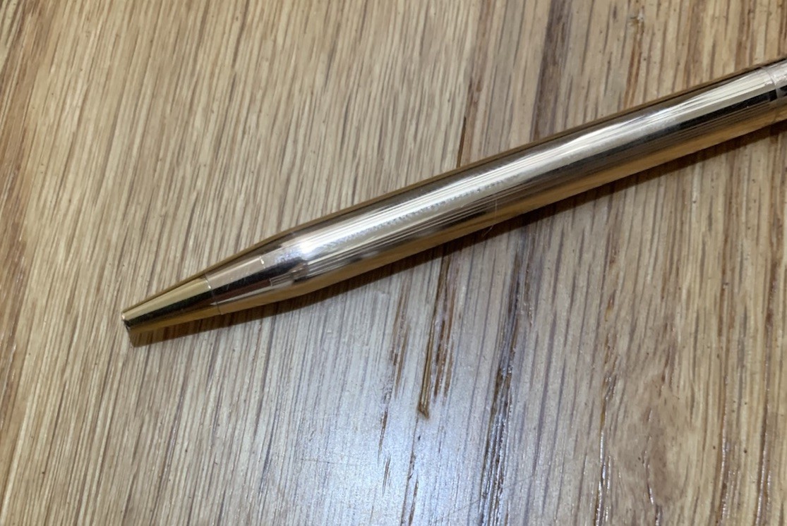 CROSS Ladies 14kt Gold Filled Rose Design Pen With Gold Trim