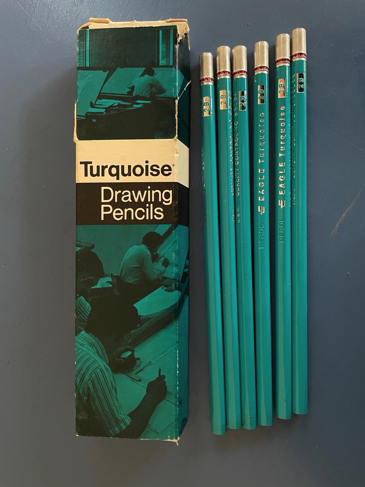 Vintage Berol Mechanical Turquoise Pencils 2B 4B