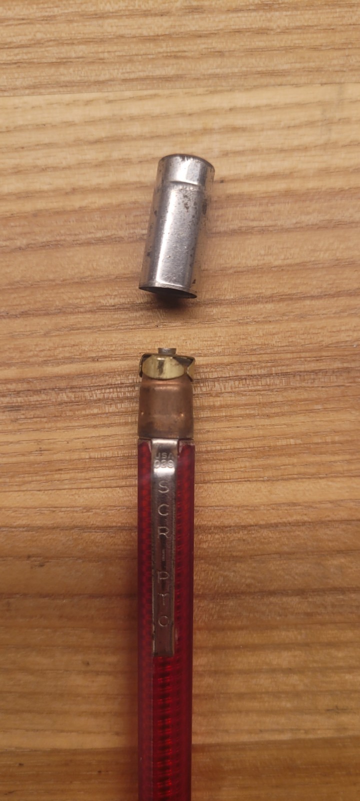 Vintage Scripto Twist Mechanical Pencil USA Red Translucent Barrel Collectible