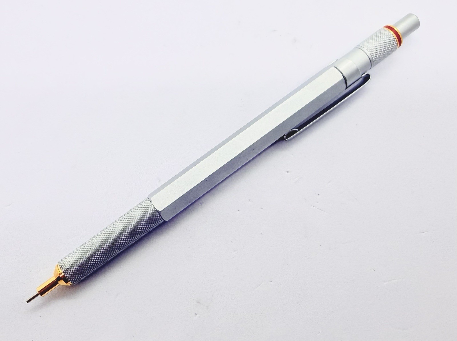 Rotring 600 Gold Twist Retract Tip Mechanical Pencil 0.7 Silver Color functional