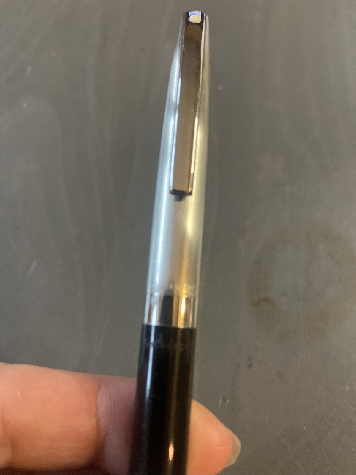 Vintage Scheffers Mechanical Twist Pencil Shiny Silver & Black
