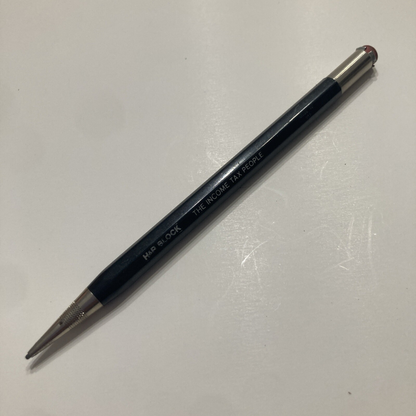 Vintage H & R Block Mechanical Pencil – The Income Tax People – Black
