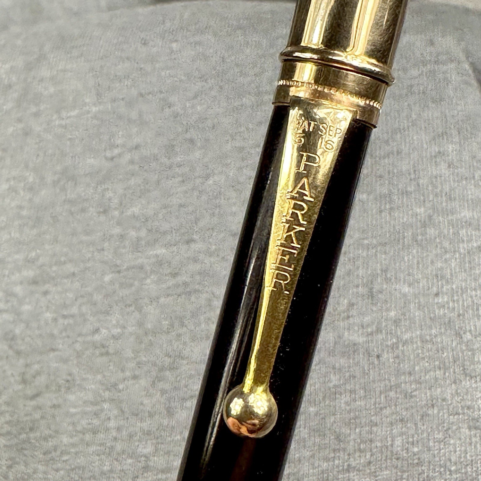 Vintage Parker Duofold Mechanical Pencil Gleaming Black Gold Filled Trim