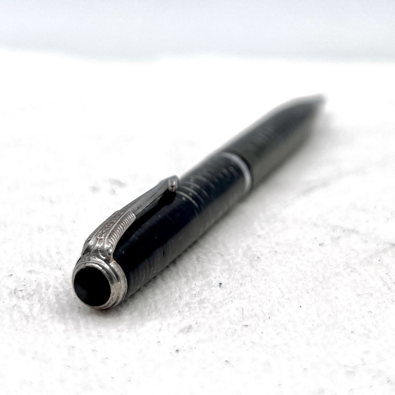 VTG Parker USA Gray Candy Stripe Silver Trim 4-5/8″ Mechanical Pencil SOLD AS IS