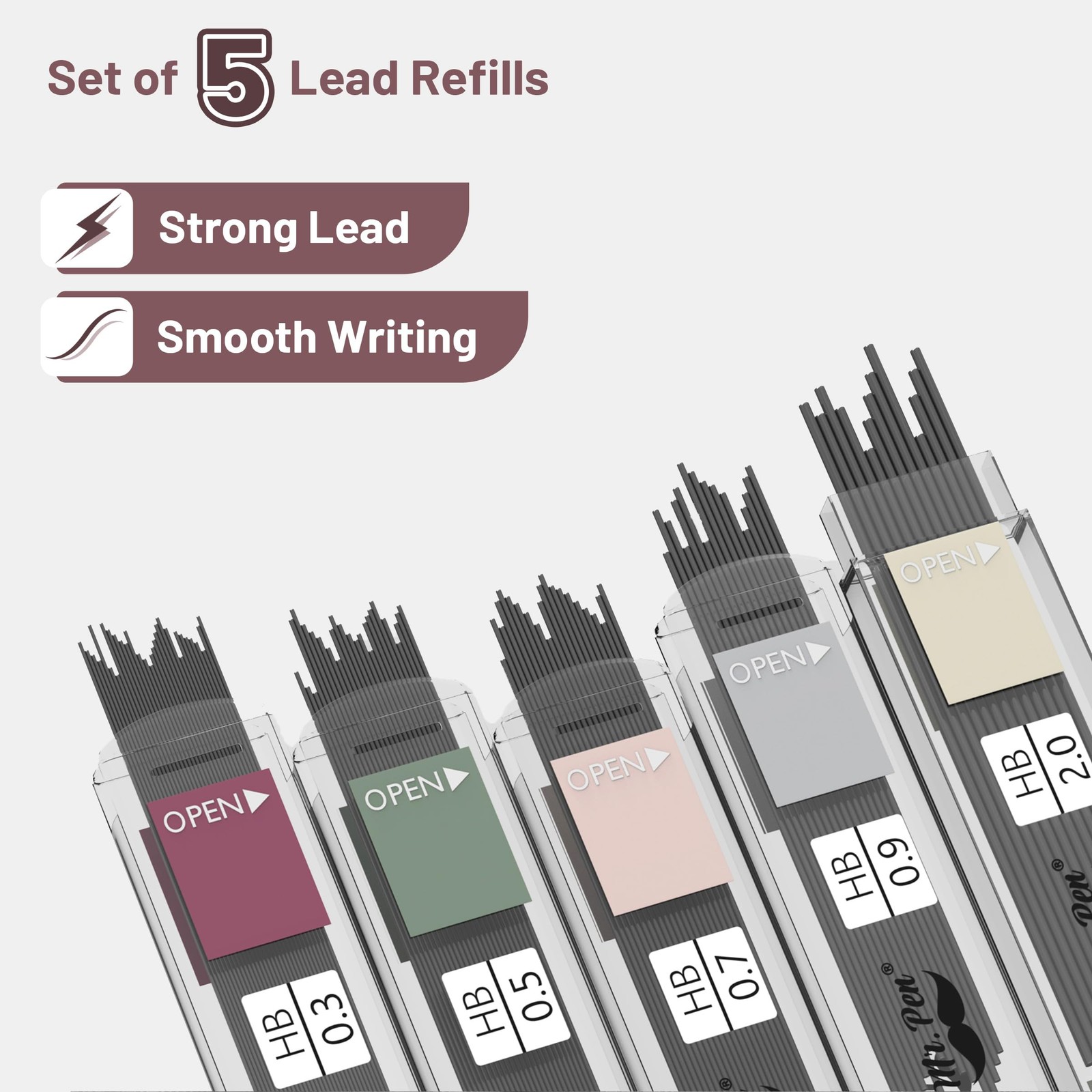 Mr. Pen- Mechanical Pencil Set with Leads and Eraser Refills, 5 Sizes Vintage