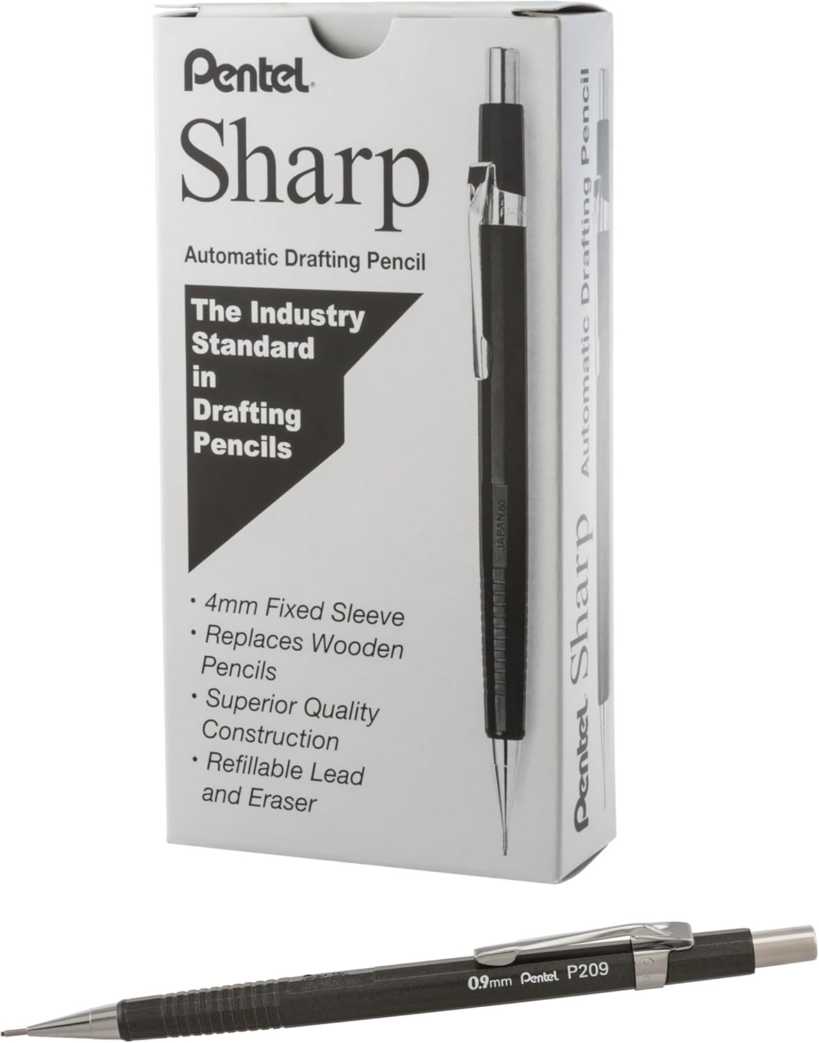 Sharp Mechanical Pencil, (0.9Mm), Metallic Graphite Barrel, Box of 12 (P209MN)