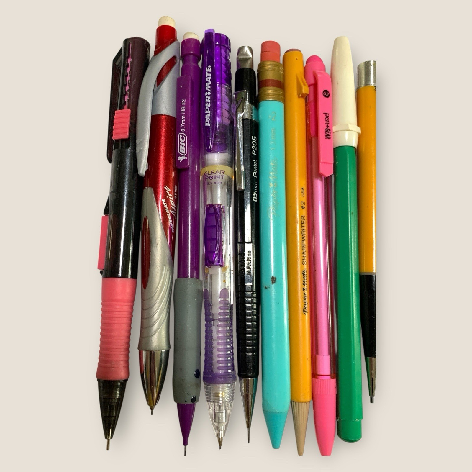 Vintage Mechanical Pencil Lot Erasers Leads Zebra Pentel Papermate Bic Parker
