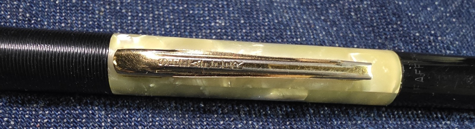 Vtg Sheaffers Mechanical Pencil Black Yellow Iridescent Marblish Swirl With Lead