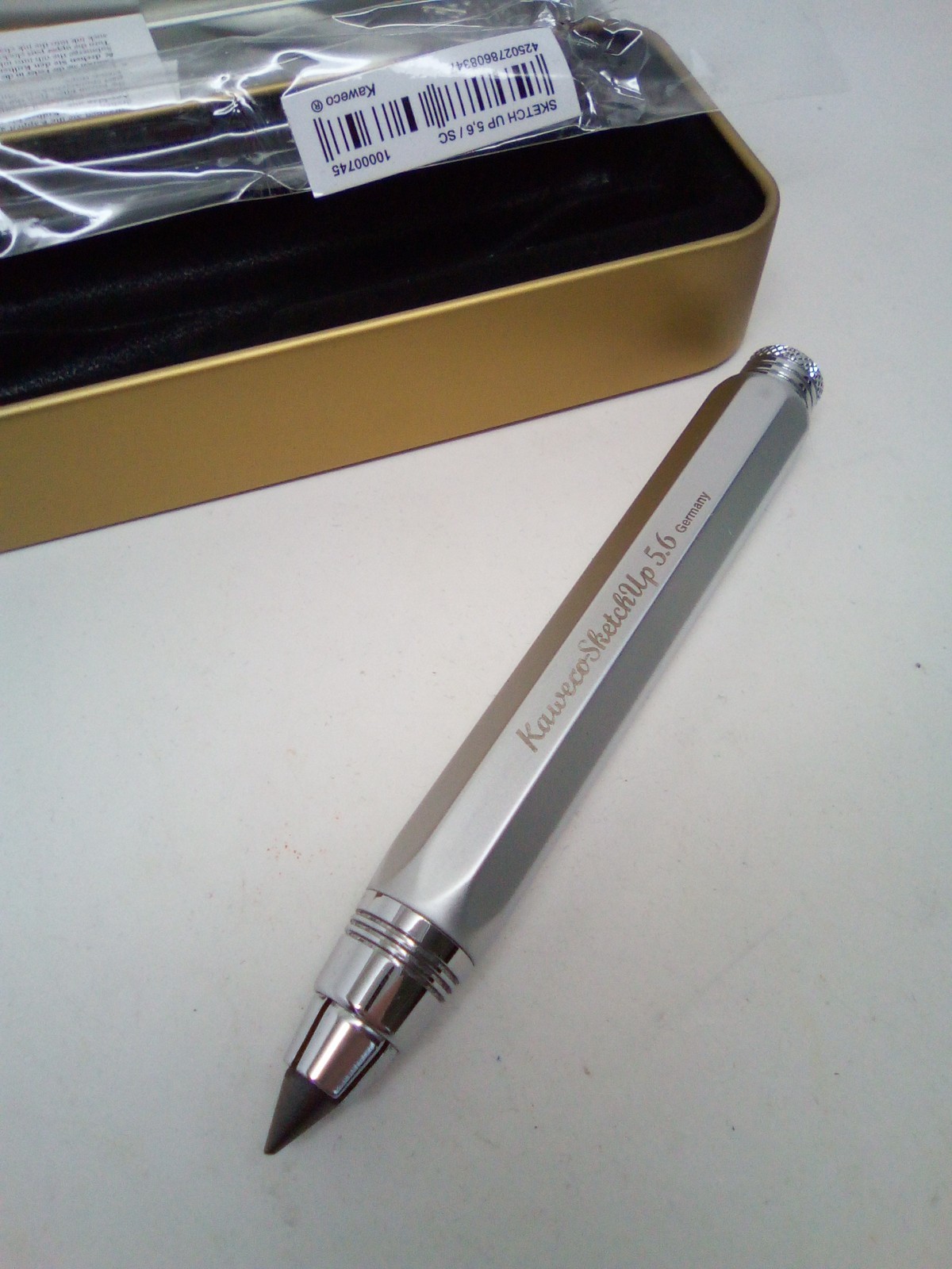 Kaweco Satin Chrome Clutch Pencil 5B 10.5cm Robust Writing Instrument 10000745