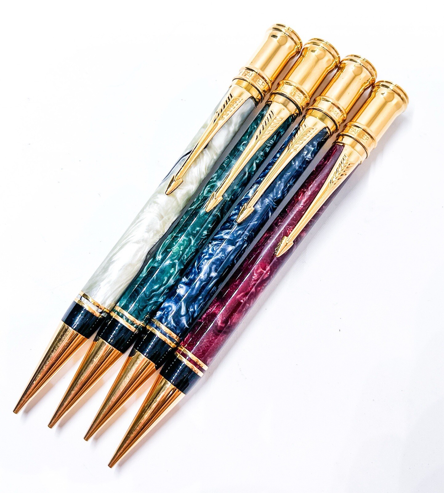 Mint 4pcs PARKER DUOFOLD MARBLE MAROON Green Blue Pearl White Mechanical Pencil