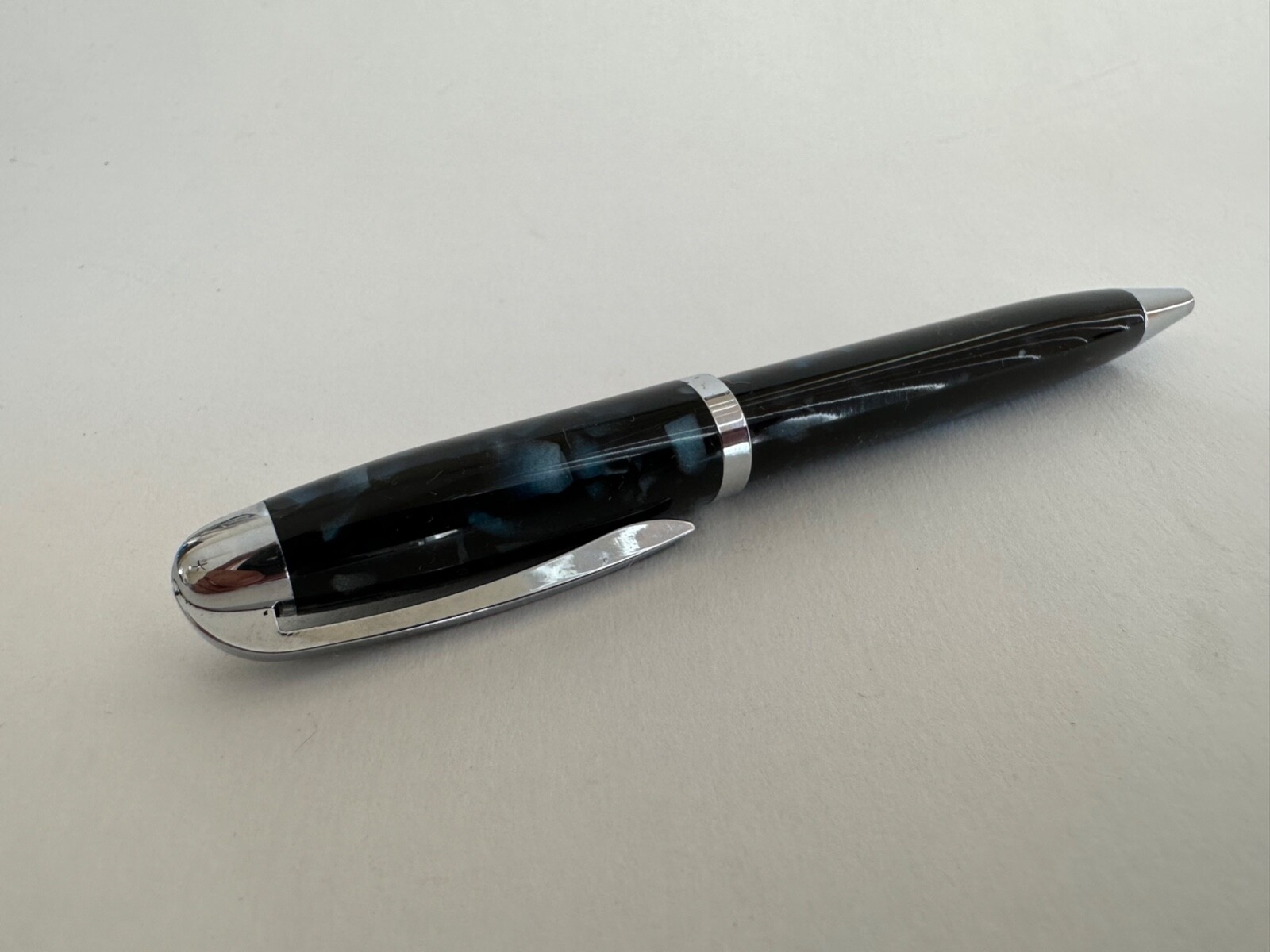 Vintage Art Deco Black & Blue Marble Celluloid Mechanical Pencil, Working