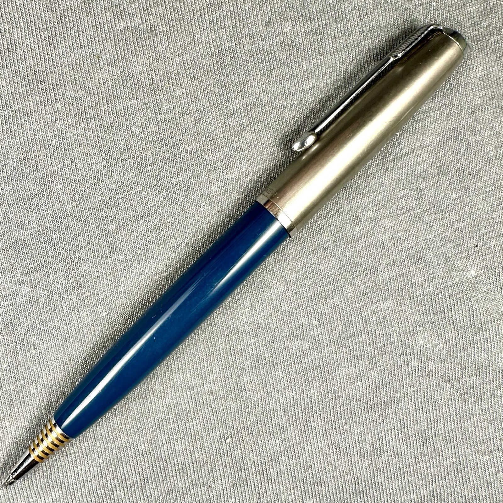 1948 Parker 51 Demi Repeater Pencil Teal Blue w/Stainless Steel Lusterloy Cap