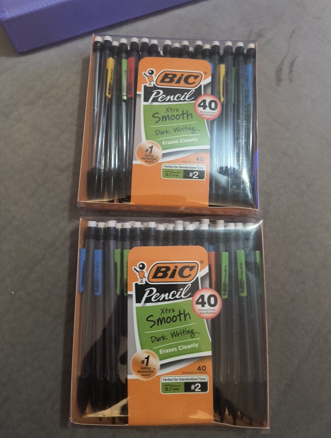 (2) BIC Xtra-Smooth Mechanical Pencils Eraser Med Point 0.7mm 40 Pack (80 Tot)