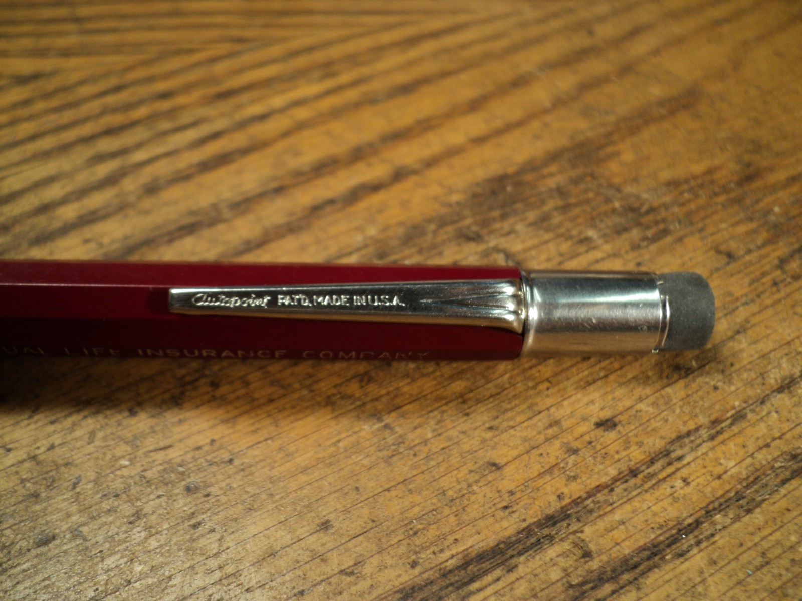 Vintage Autopoint Mechanical Pencil Pacific Mutual Life Insurance Railroad Men
