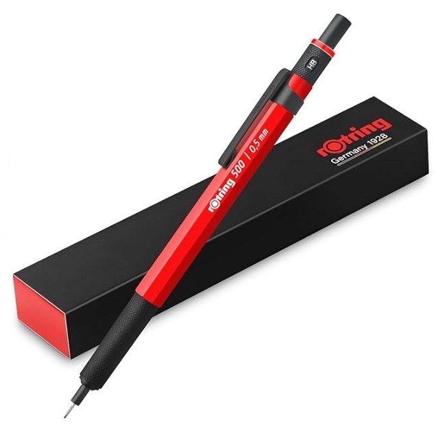 Rotring 500 Drafting Mechanical Pencil Red and Black 0.5 mm New In Box 2218726