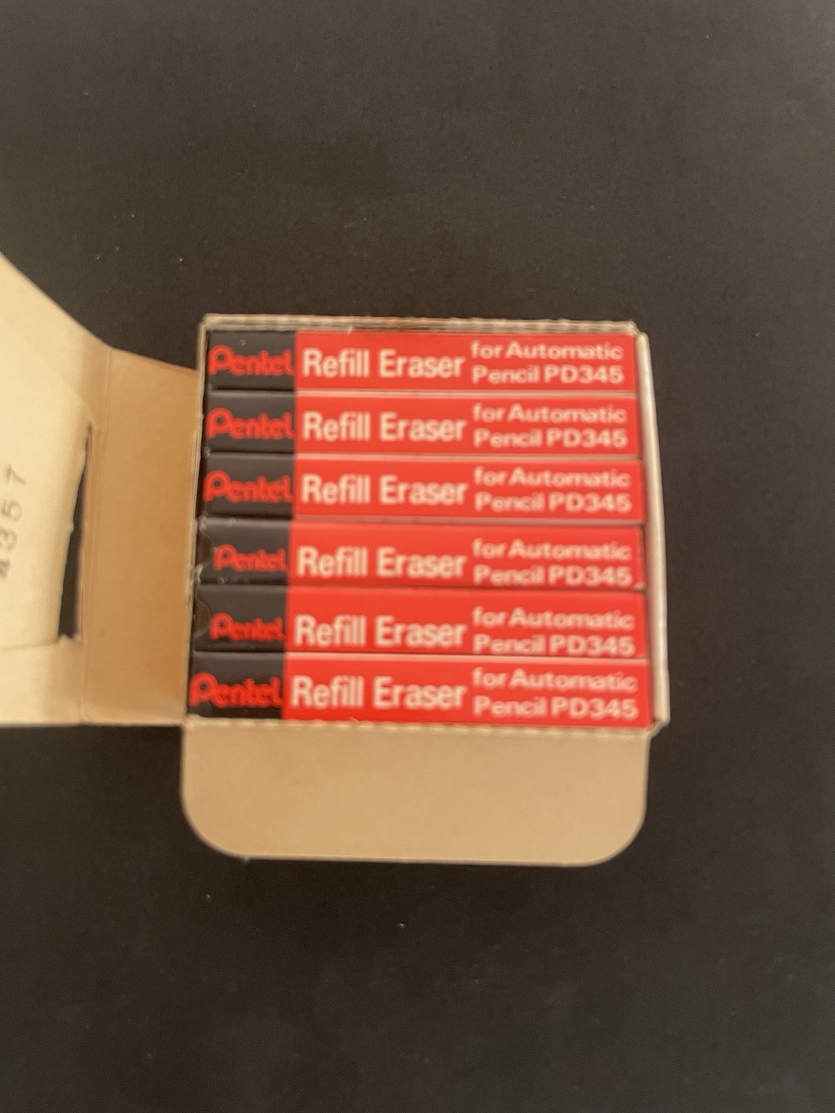 Pentel Refill Eraser For Automatic Pencil PD345 Vintage, box of 12, 5pcs/box