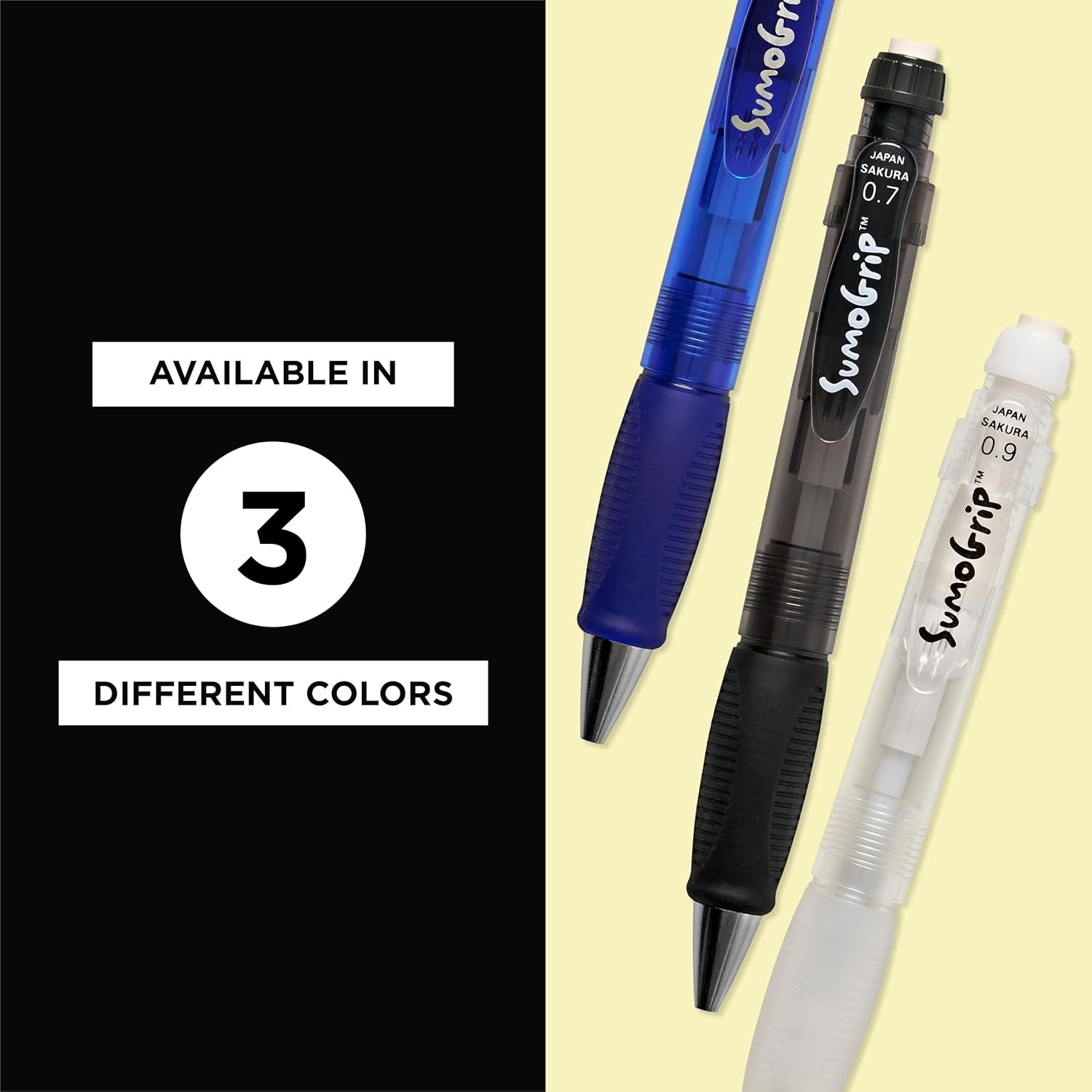 Sumogrip Pencil with Comfort Grip – 0.9 Mm Ergonomic Mechanical Pencil – Clear