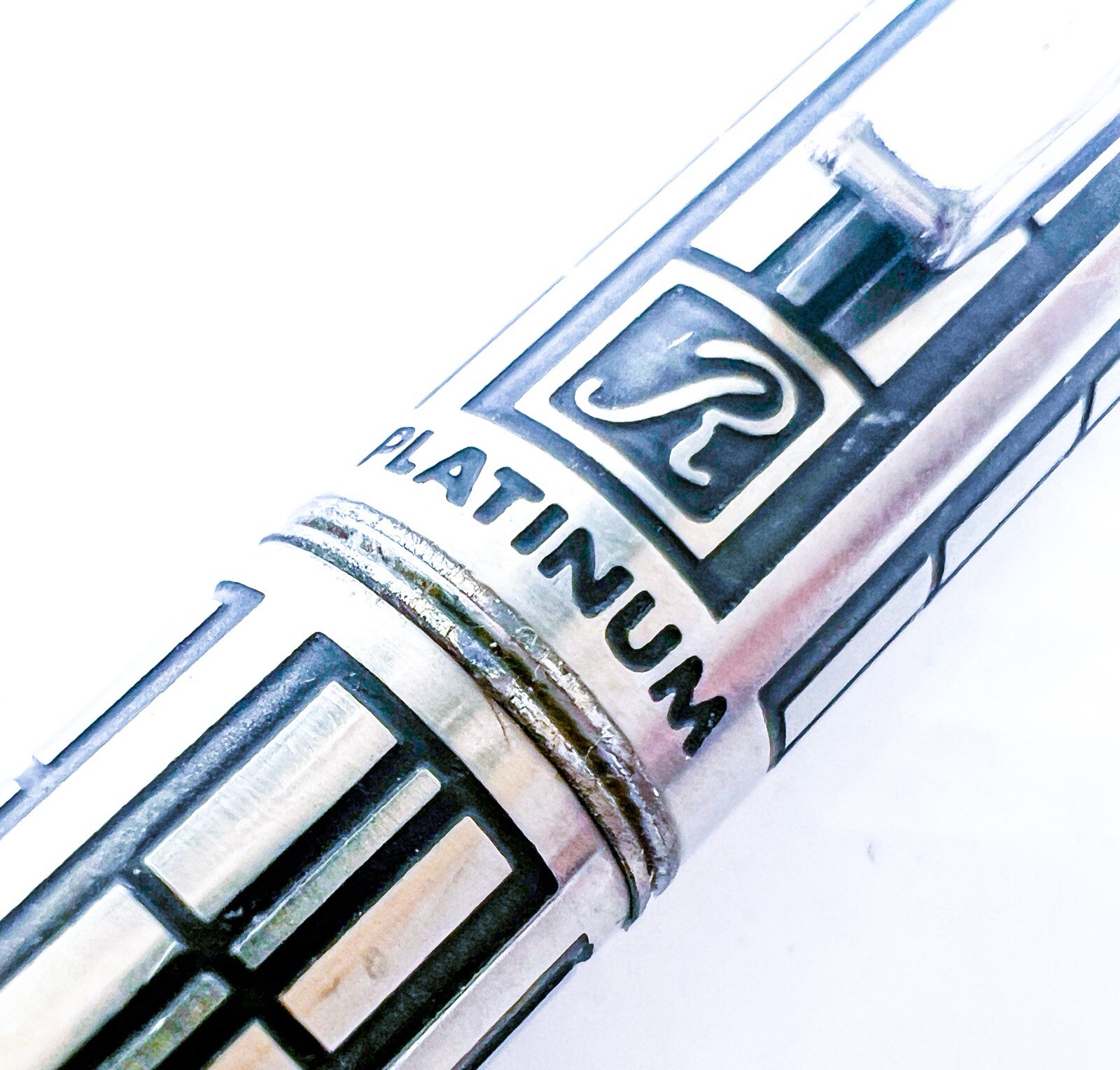 platinum riviere Mechancial Pencil Etched grid Full Metal 0.5mm 0.5