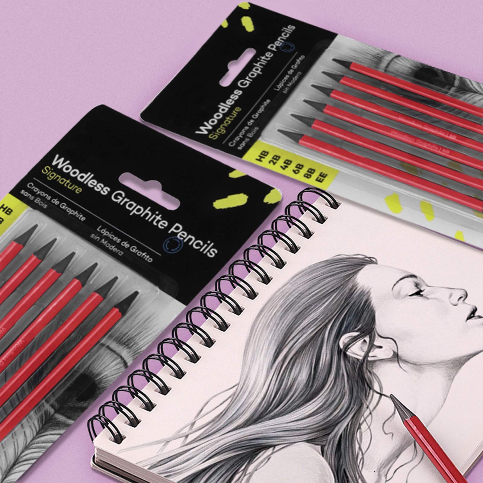 ITODA Professional Charcoal Pencils Drawing Set, 1 Count (Pack of 6), 6 PCS