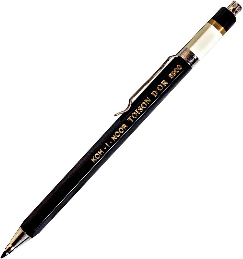 Toison D’Or Lead Holder with Clip, 2Mm X 120Mm Lead, Black, 1 Each (5900CN1005KK