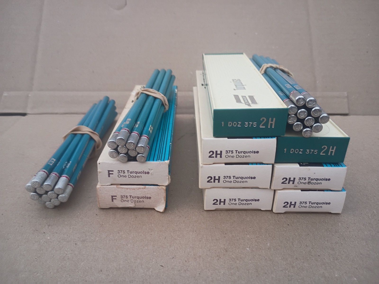 New Unused Berol Eagle Turquoise Drawing Pencil Lot 11 Dozen + 2H F 4H