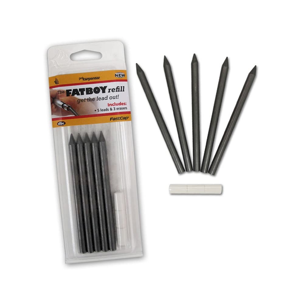 Fatboy Pencil Refill Pack Black Lead And Erasers Durable Professional Grade