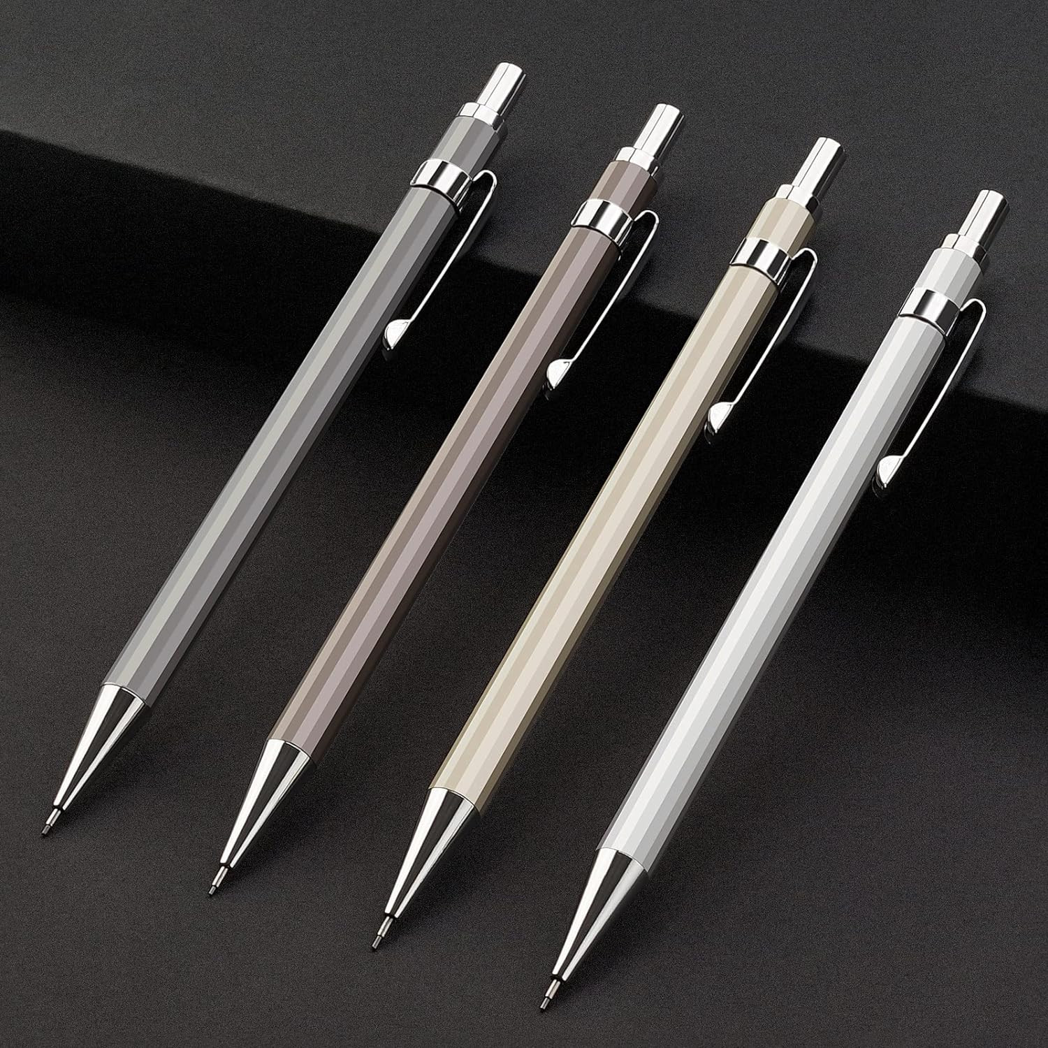 0.5Mm Mechanical Pencil Set with Case – 4PCS Metal Mechanical Pencils, 8 Tubes H