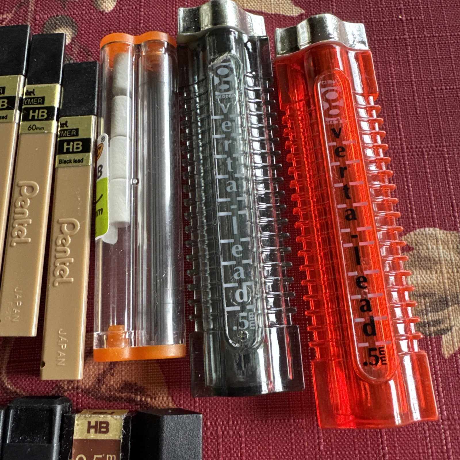 Lot 25 Various Vtg Refill Mechanical Pencil Lead & Erasers 0.5mm