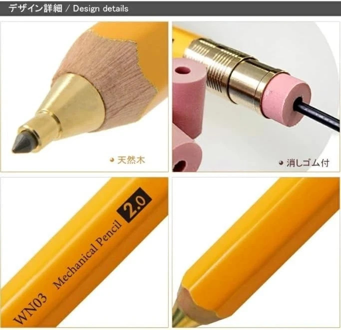 OHTO Wooden Shaft Mechanical Graphite Pencil WN03-SP20-EN 2.0mm JPN