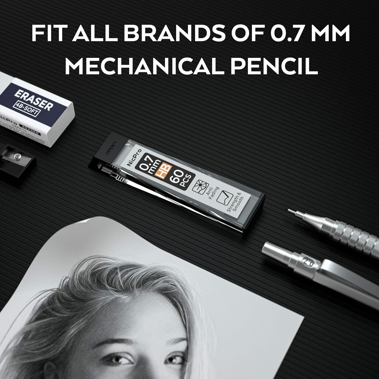 600 PCS Lead Refills 0.7mm HB Break Resistant Mechanical Pencil Refills 0.7 m…