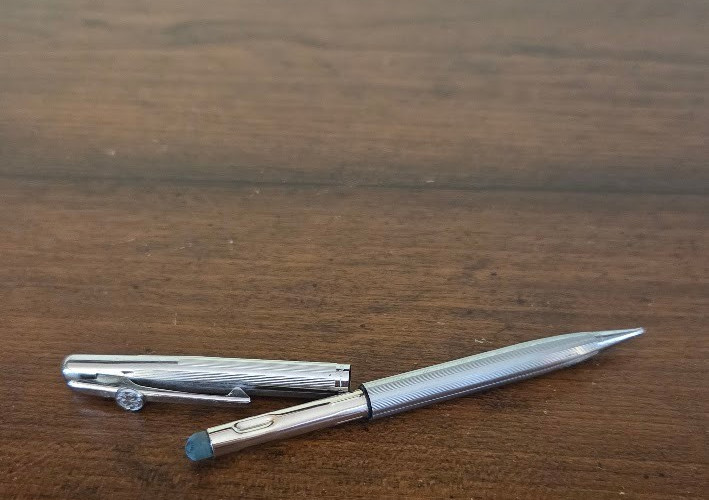 Vintage Sheaffer Mechanical Pencil Silver with GE Advertising Logo