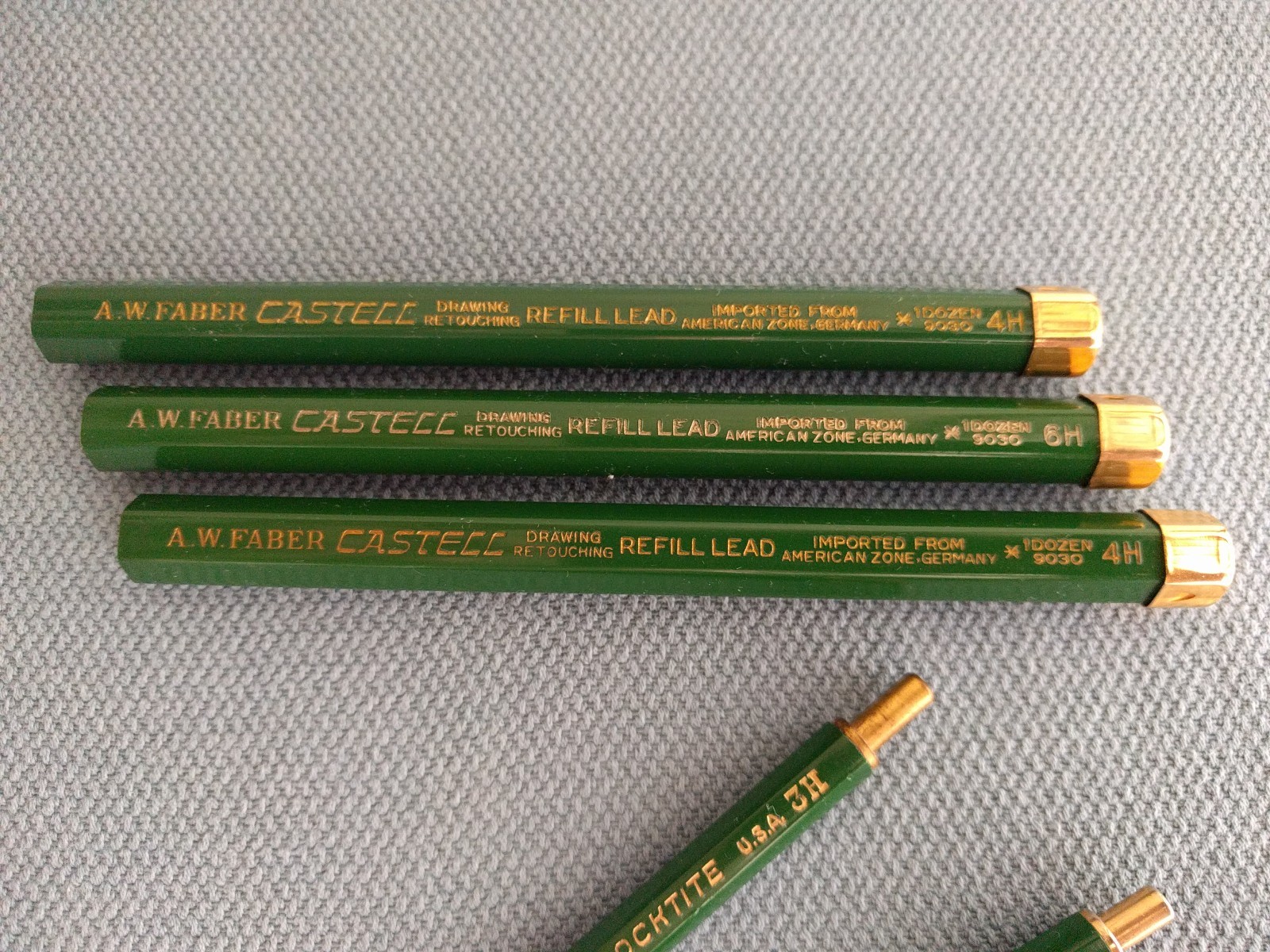 Vintage A.W. FABER Castell Locktite Lead Holders & Refill Lead 9030 Lot