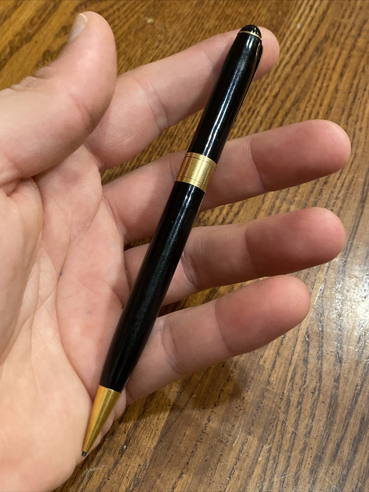 RARE Vintage VENUS Model 047 G Mechanical Twist Pencil Black w Gold Tone Accents