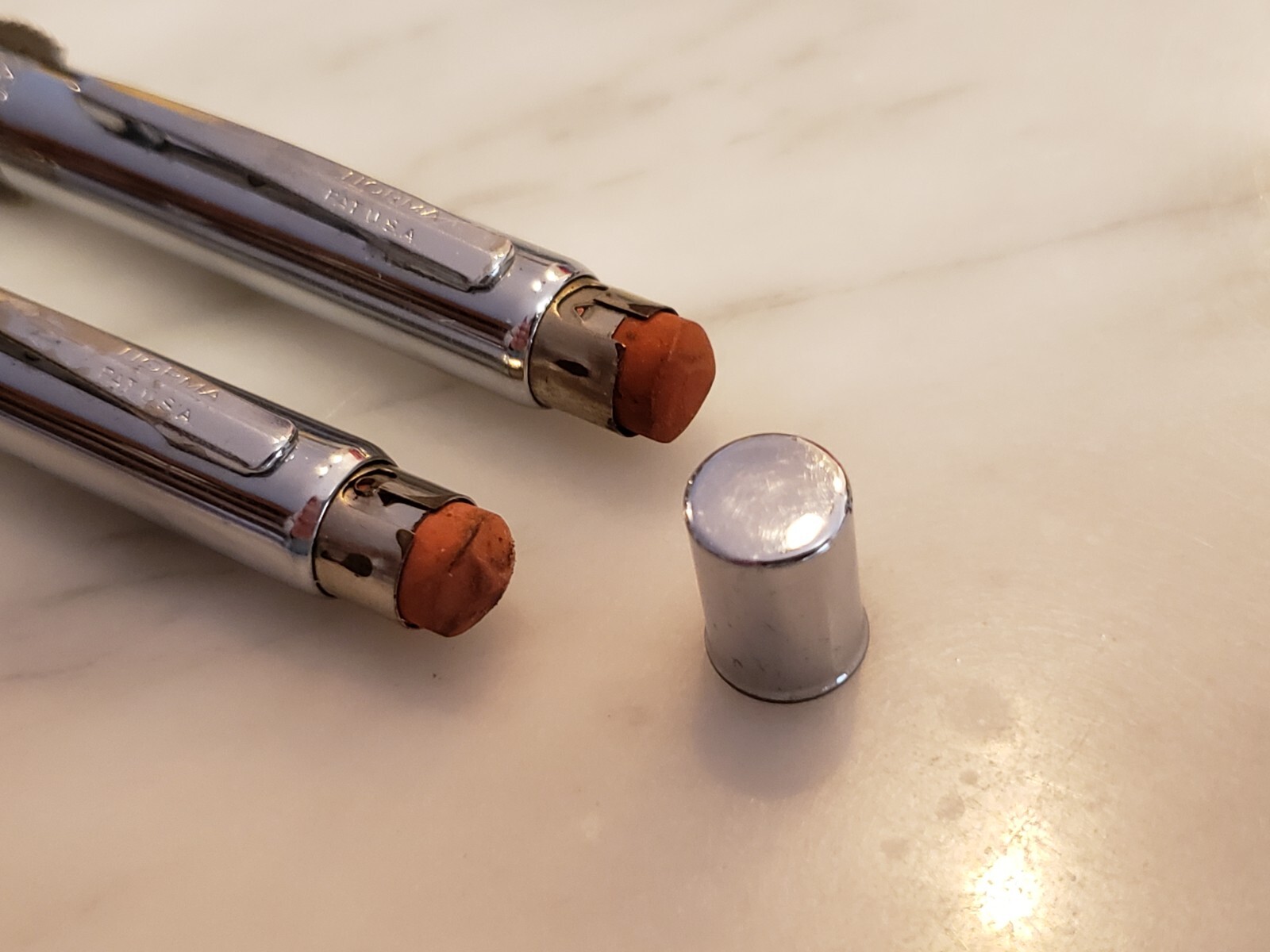2x NORMA FOUR COLOR MECHANICAL PENCILS, Silver Rare Vintage Original