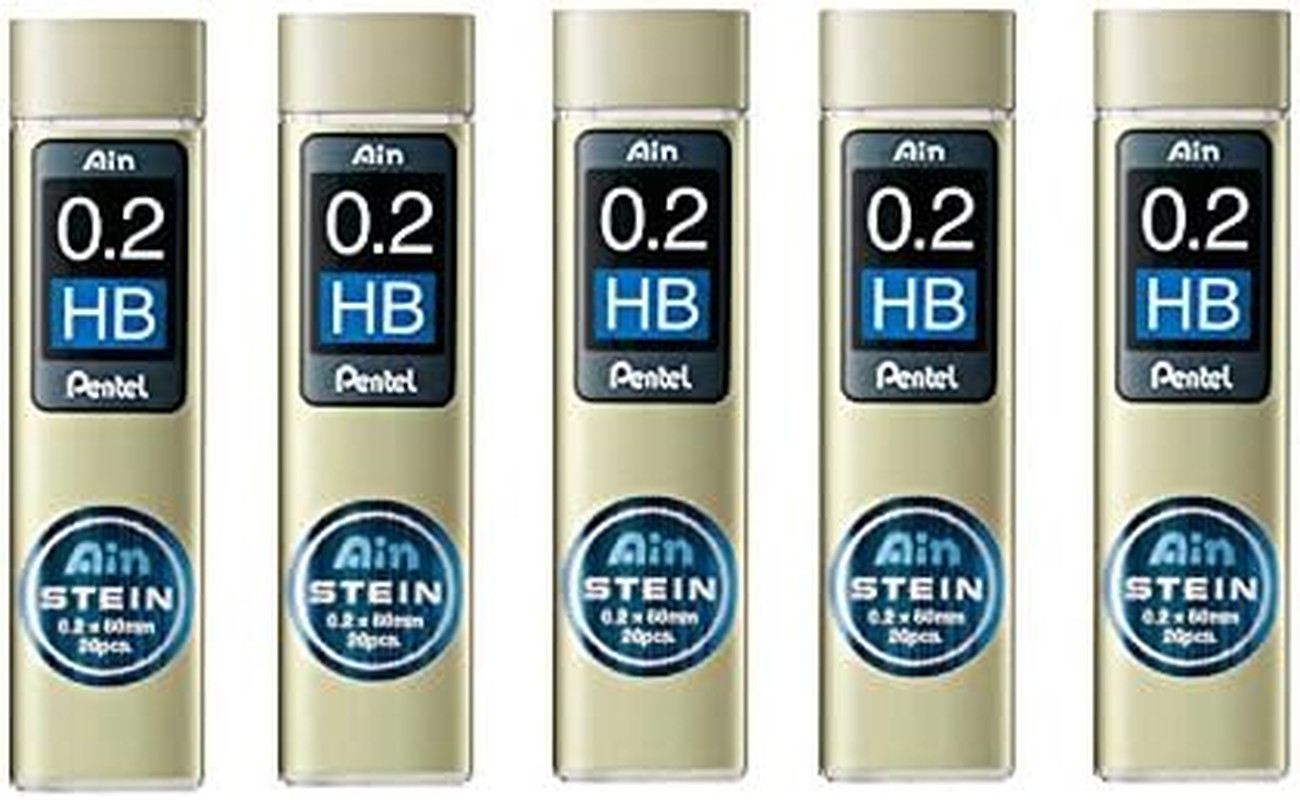 Ain Mechanical Pencil Leads 0.2Mm HB, 5 Pack/Total 100 Leads Value Set