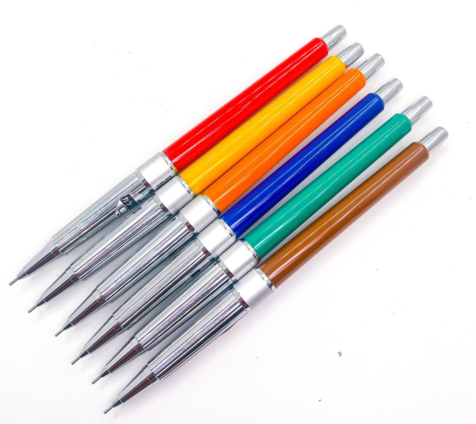MITSUBISHI 0.5, 6 colors mechanical pencil set with 6 colors leads box