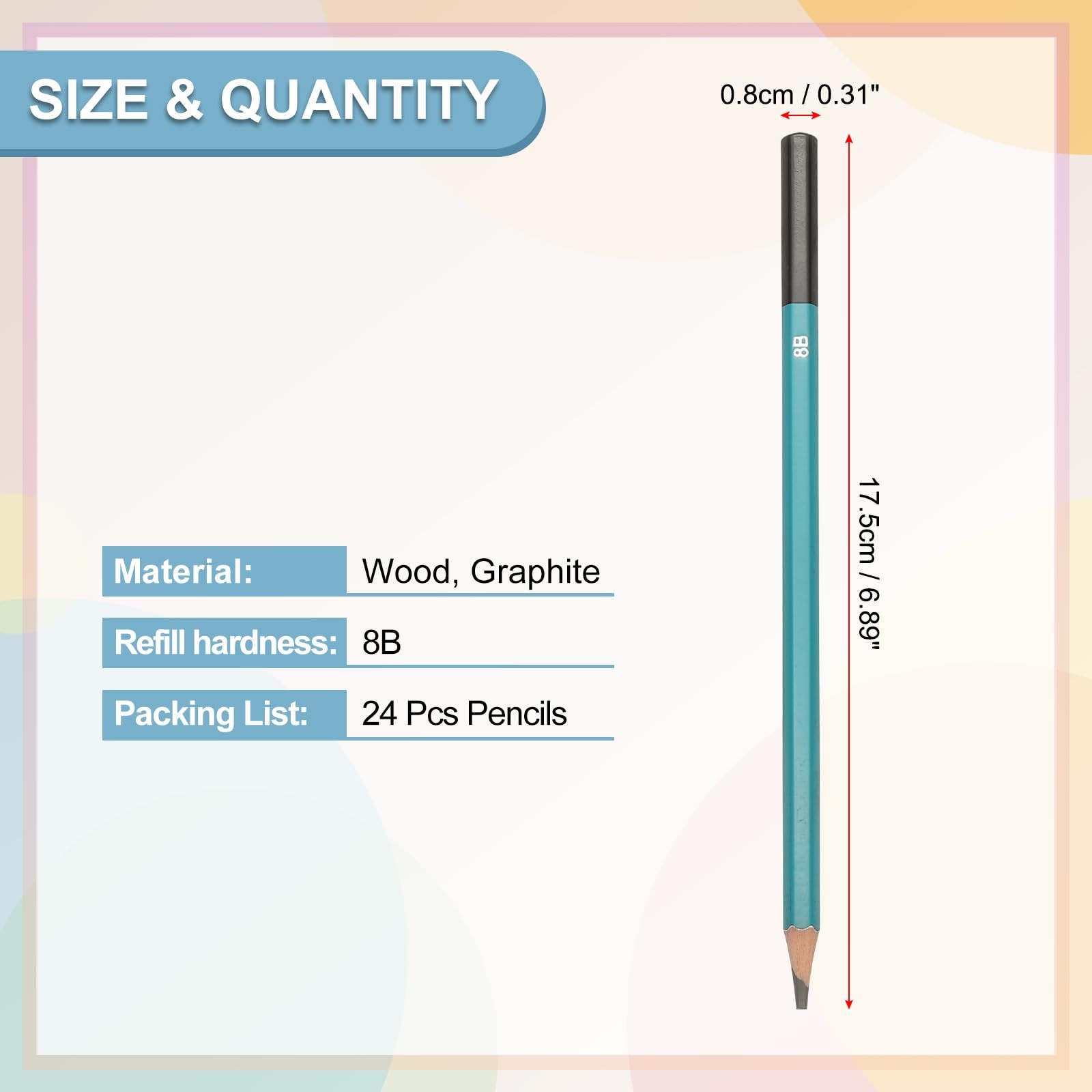 PATIKIL 8B Drawing Pencils for Sketching, 24PCS Sketch Drawing…