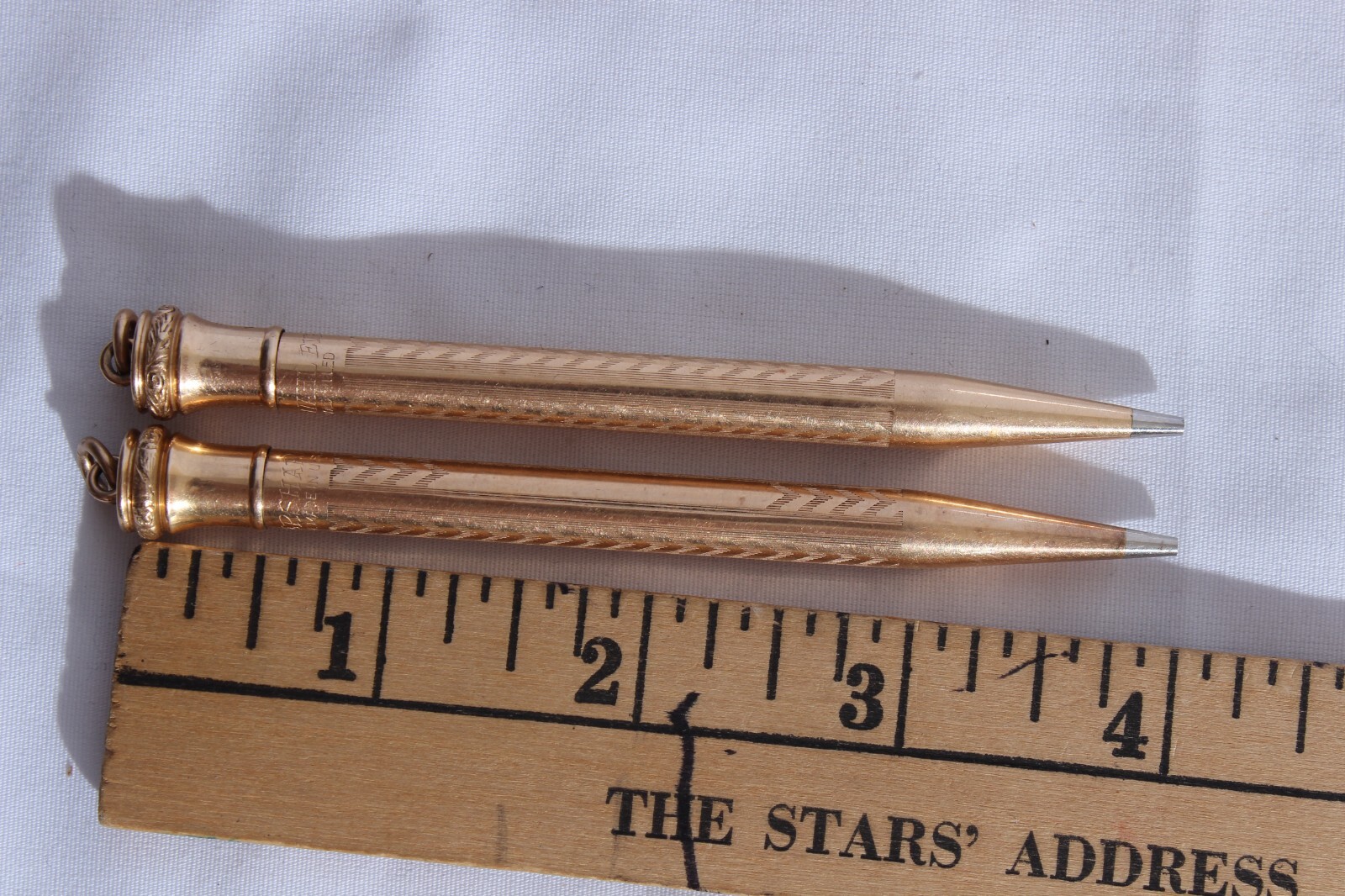 2X VTG 1920s Wahl Eversharp Mechanical Pencil PENDANT Necklace Gold Filled
