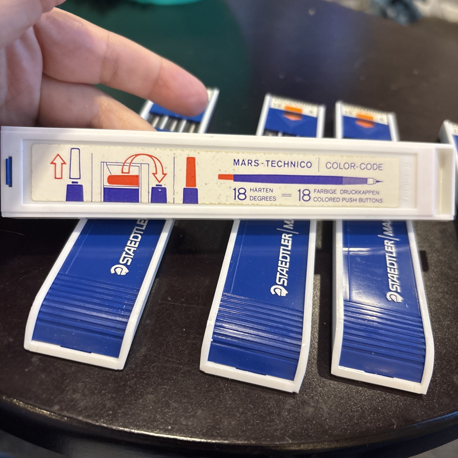5 Boxes Mars Carbon Lead, 2mm, H, 12 Lead (200-H)