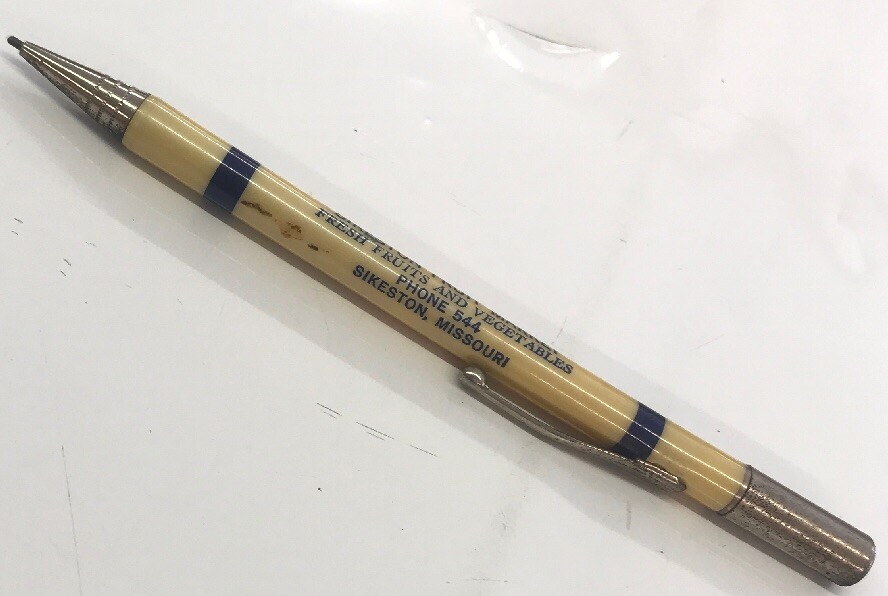 Vintage ADVERTISING PENCIL Sikeston Missouri Phone 544 Sikeston Fruit Market
