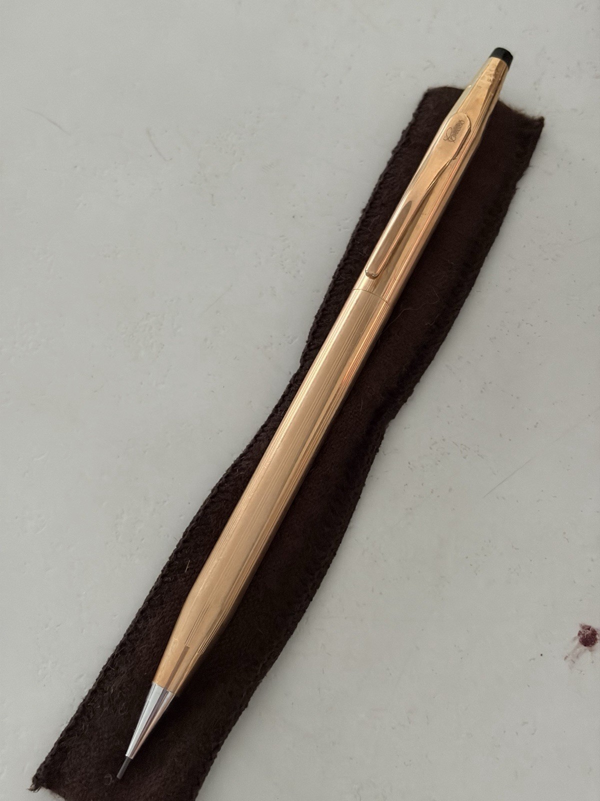 Vintage 14 Kt Gold Filled Cross Pencil w/ Case and Sleeve w/ LOGO