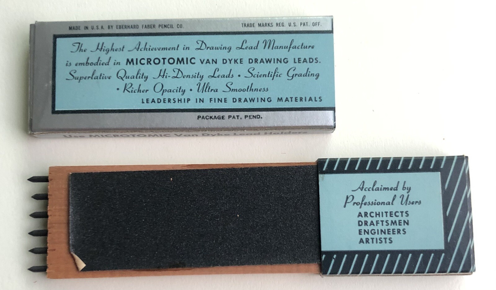 Vintage Eberhard Faber Microtomic 6100 9H 2mm Mechanical Artist Pencil 6pk Lead