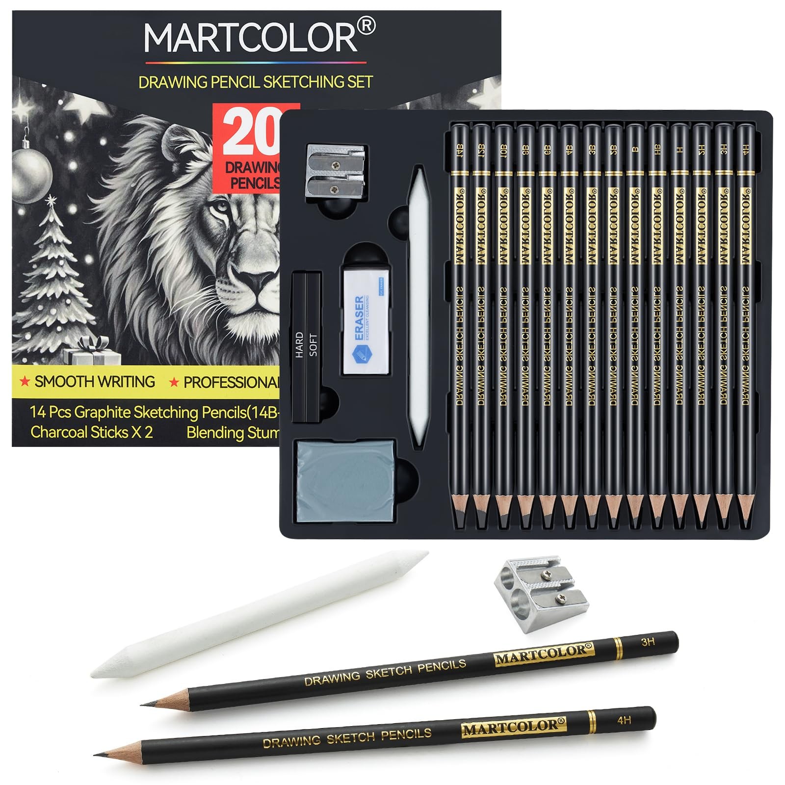 MARTCOLOR Drawing Sketching Pencil Set, 20 1 Count (Pack of 20), Black-20Pack